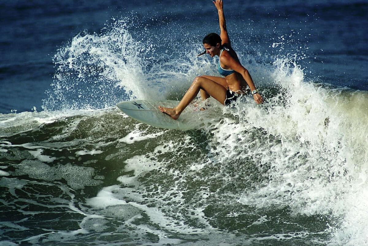 Houston native Ashley Blaylock surfing in Nicaragua, where she owns Chicabrava, a surfing camp for women.