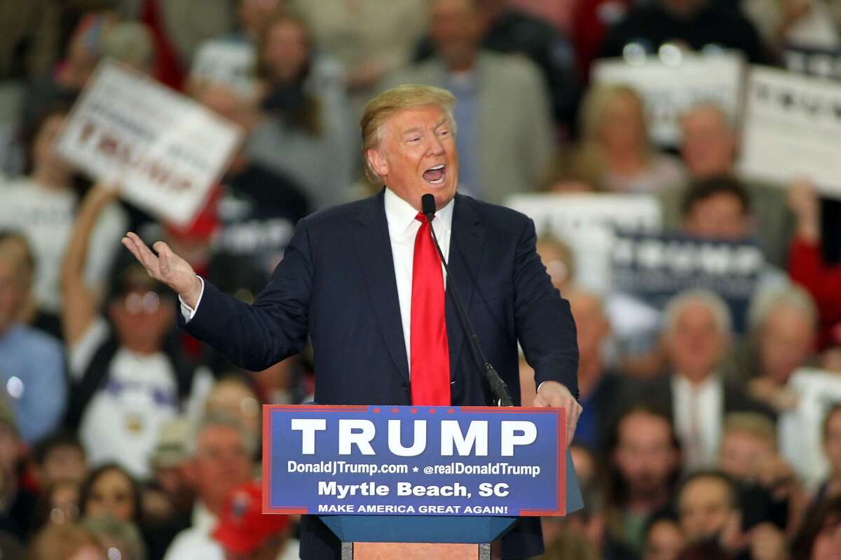 Republican presidential candidate Donald Trump speaks during a campaign event at the Myrtle Beach Convention Center on Tuesday, Nov. 24, 2015, in Myrtle Beach, S.C. (AP Photo/Willis Glassgow)