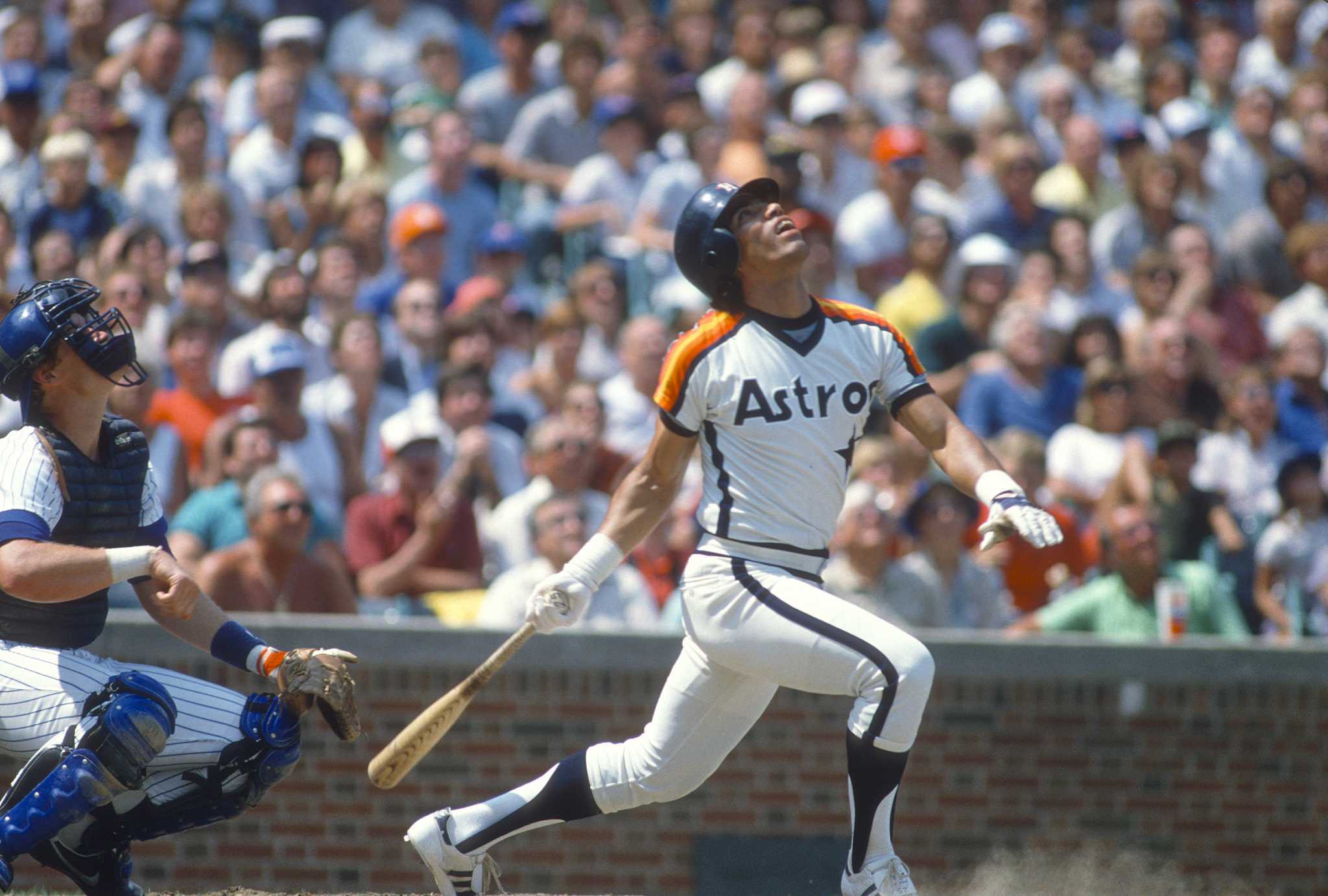 Outfielder Jose Cruz #25 of the Houston Astros smiles for the camera in  this portrait during an Major League Baseball gam…