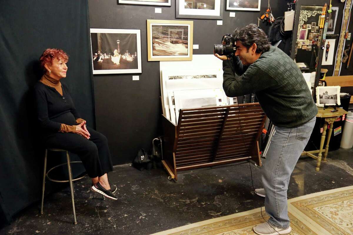 Art appraiser Anne Alexander (left) is photographed by photographer Ramin Samandari at his Magical Realism Studio.