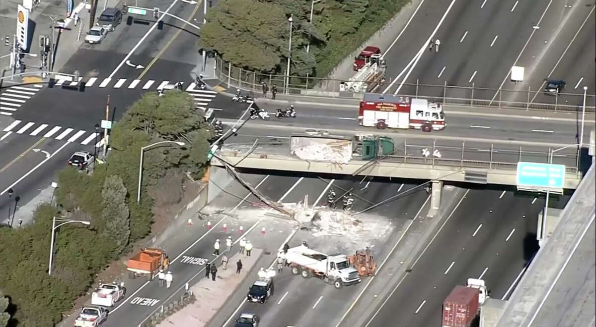 Careening Dump Truck Injures 2, Spills Load Onto 101 In S.F.