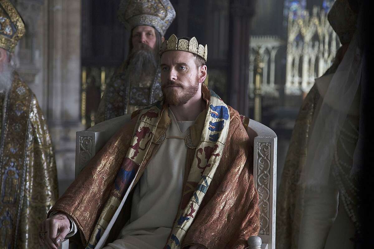 This photo provided by The Weinstein Company shows, Michael Fassbender, as Macbeth, in a scene from the film, "Macbeth." (Jonathan Olley/The Weinstein Company via AP)