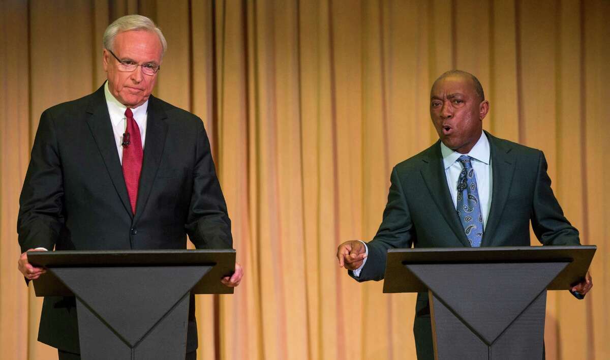 Mayoral candidates Bill King (left) and Sylvester Turner (right) couldn't be more different. See where they both stand on Houston's major issues.
