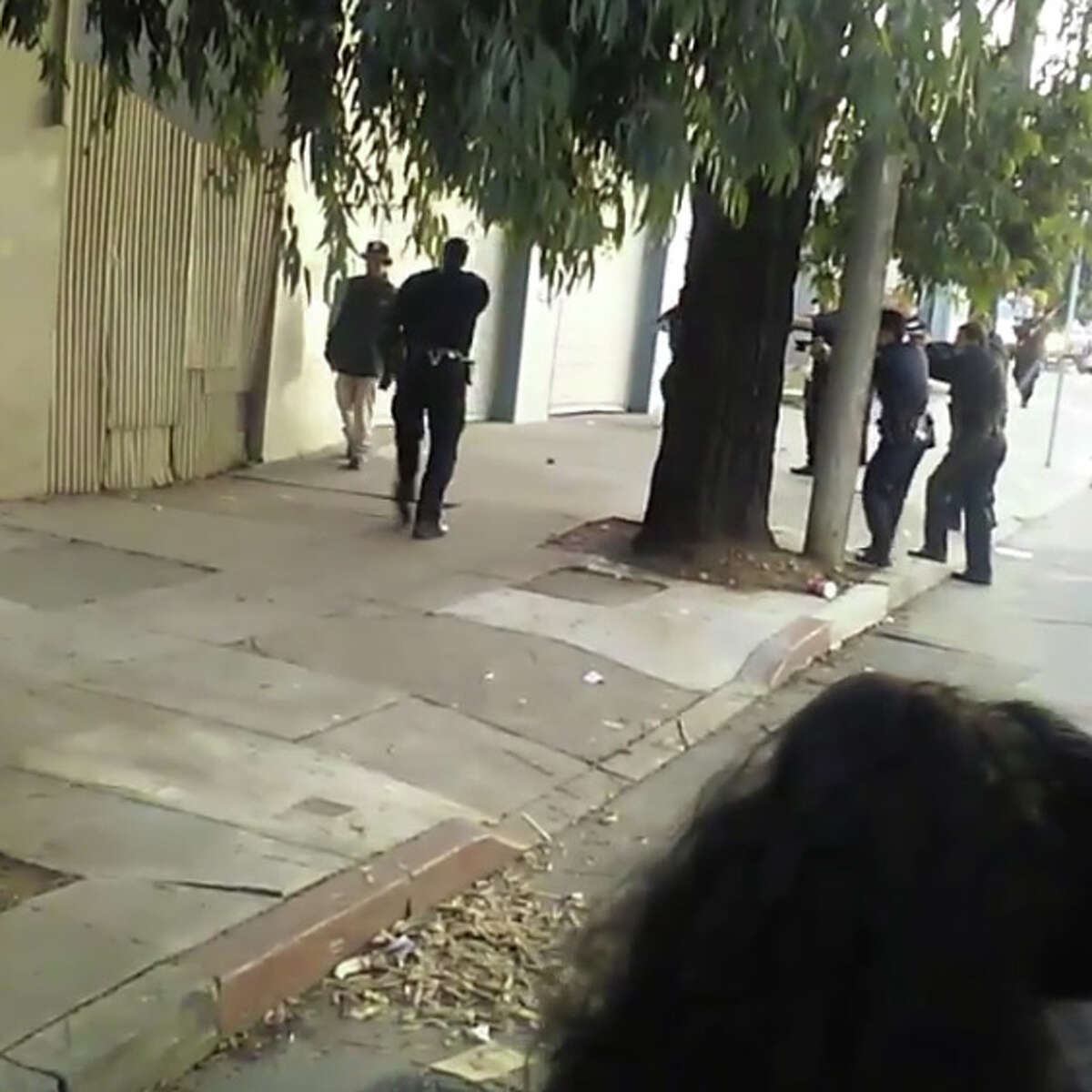 The shooting on Keith Street in San Francisco occurred after officers tried and failed to subdue the man with nonlethal beanbags, was recorded by someone on a Muni bus who posted the video to Instagram.