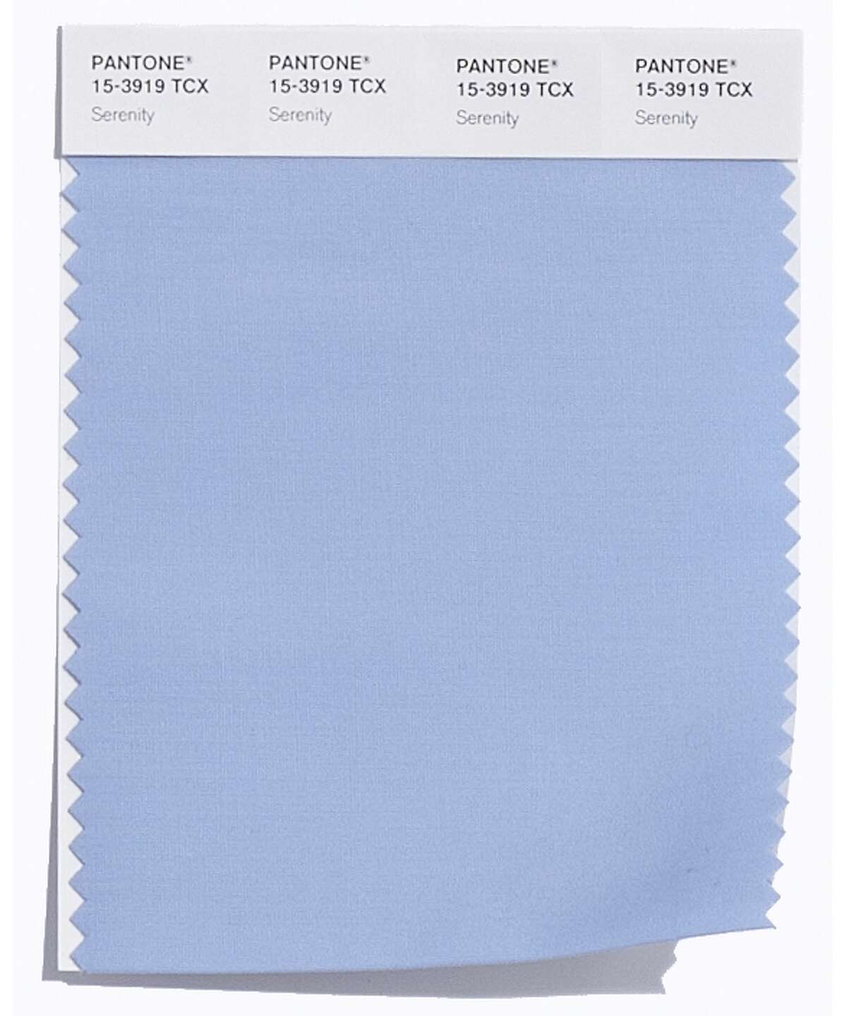 2016: Serenity This color swatch image released by Pantone shows a shade of blue, called Serenity. The experts at the Pantone Color Institute have chosen two colors of the year, Rose Quartz, a pale pink and Serenity, a shade that is closer to baby blue. (Pantone via AP)