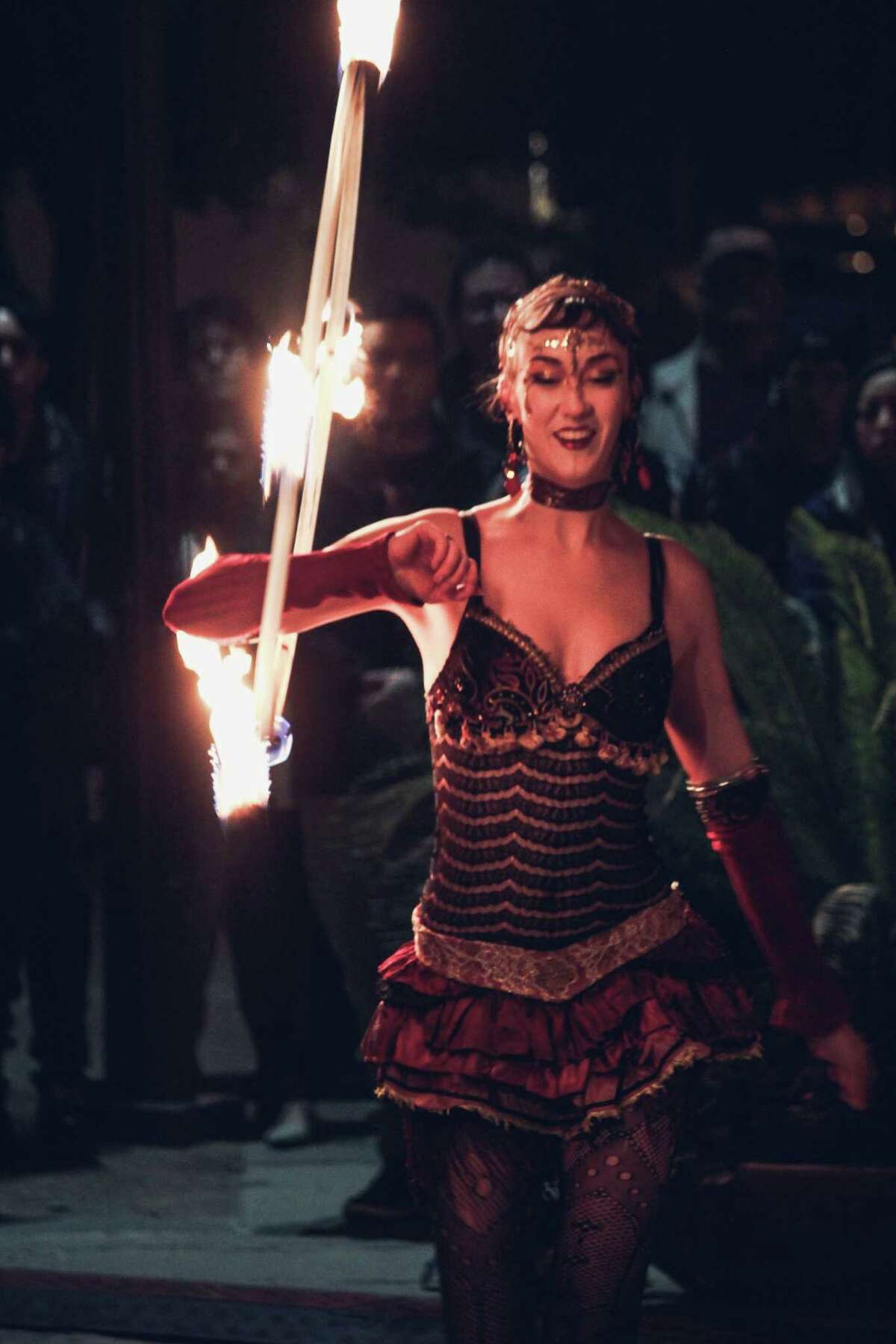 Geekdom, San Antonio’s downtown co-working space for all things tech, took its fourth birthday celebration citywide with a fire-eating, sword-swallowing Main Plaza bash on Dec. 4, 2015.