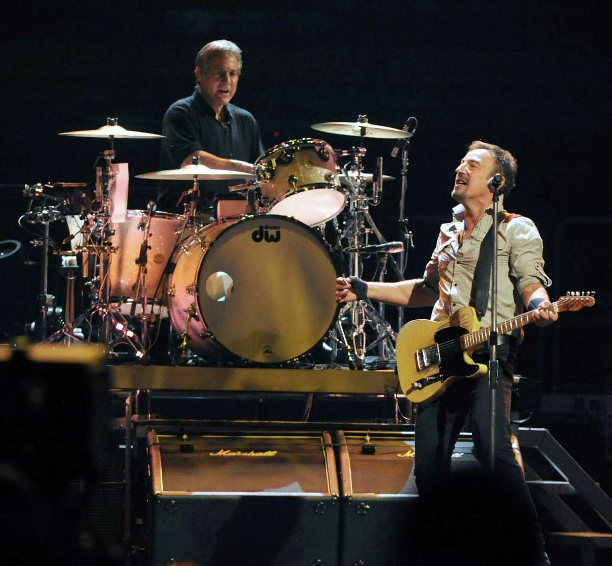 Bruce Springsteen, right, and The E Street Band perform at the Times Union Center on Tuesday May 13, 2014 in Albany, N.Y. (Michael P. Farrell/Times Union)