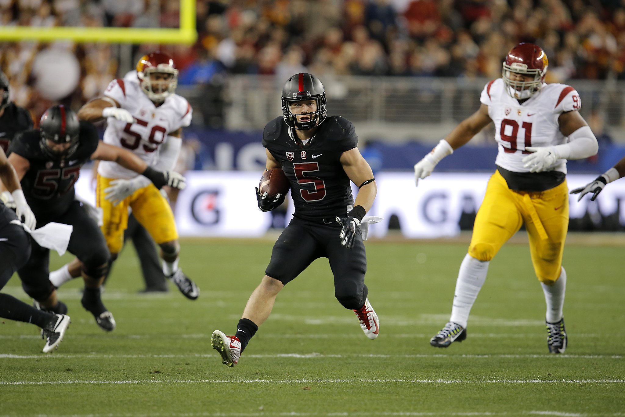 2015 Pac-12 Football Championship Game: Stanford's Christian McCaffrey  makes record-breaking Heisman case