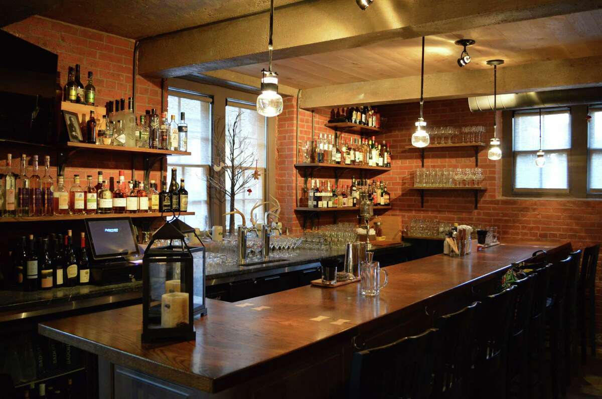 The bar at Rothbard Ale + Larder gastropub is stocked with beer and wine from Europe.