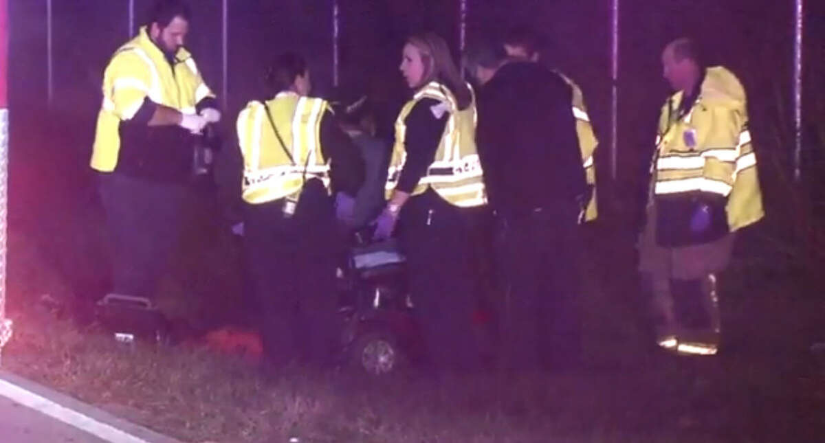 Wheelchairbound man struck crossing road