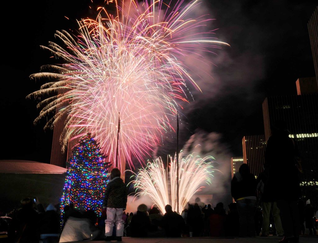 Empire State Plaza tree lighting, fireworks at 515 p.m.