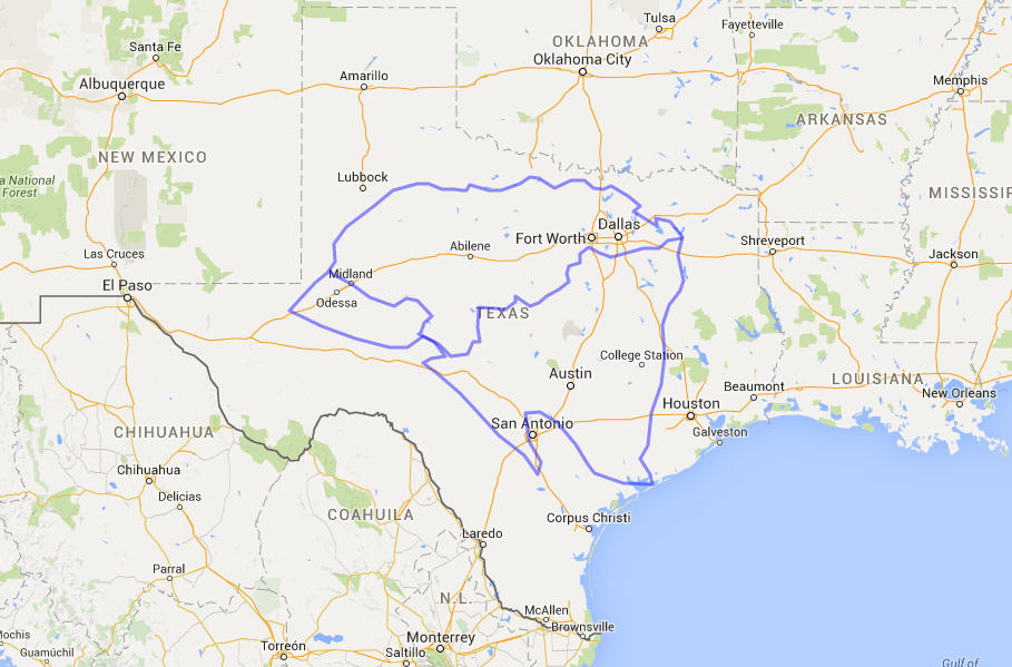 Maps show how big Texas is compared to other places
