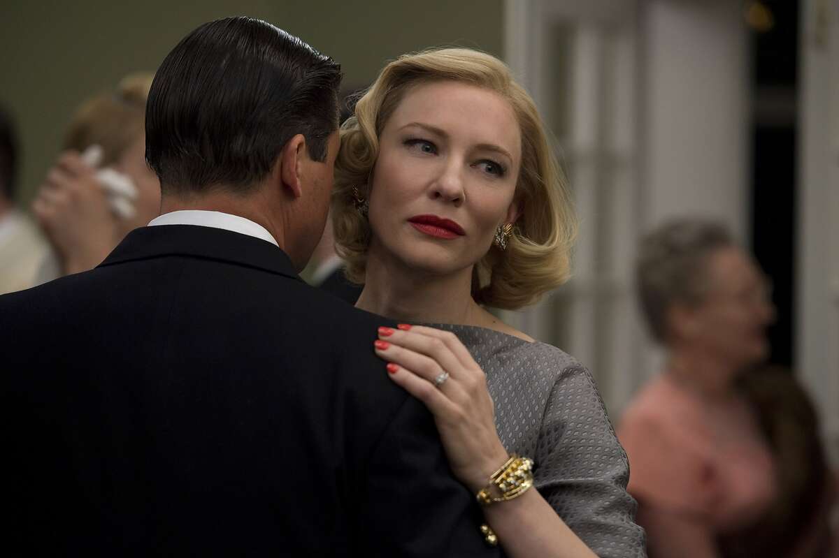 This photo provided by The Weinstein Company shows, Kyle Chandler, left, as Harge Aird, and Cate Blanchett as Carol Aird in a scene from the film, "Carol." The movie opened in U.S. theaters on Nov. 20, 2015. (Wilson Webb/The Weinstein Company via AP)