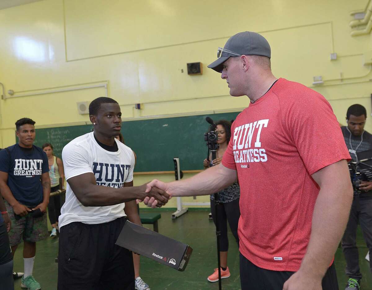 Texans J J Watt Unveils Signature Reebok Shoe