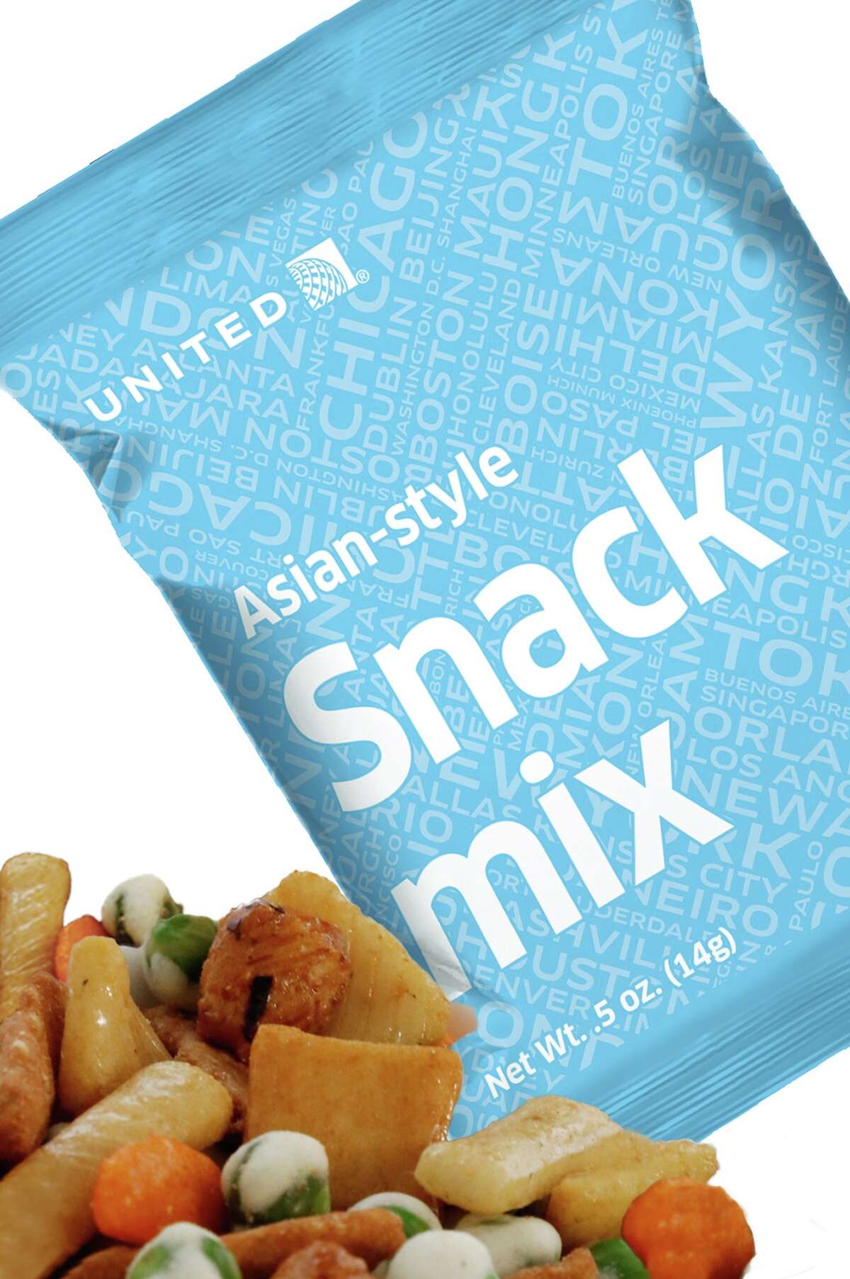 An Asian-style snack mix or zesty-ranch mix are other free snacks United Airlines' economy passengers will receive on thousands of daily flights within North America and Latin America beginning in February.