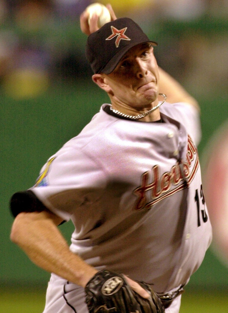 Houston Astros closer Billy Wagner looks skyward after closing out