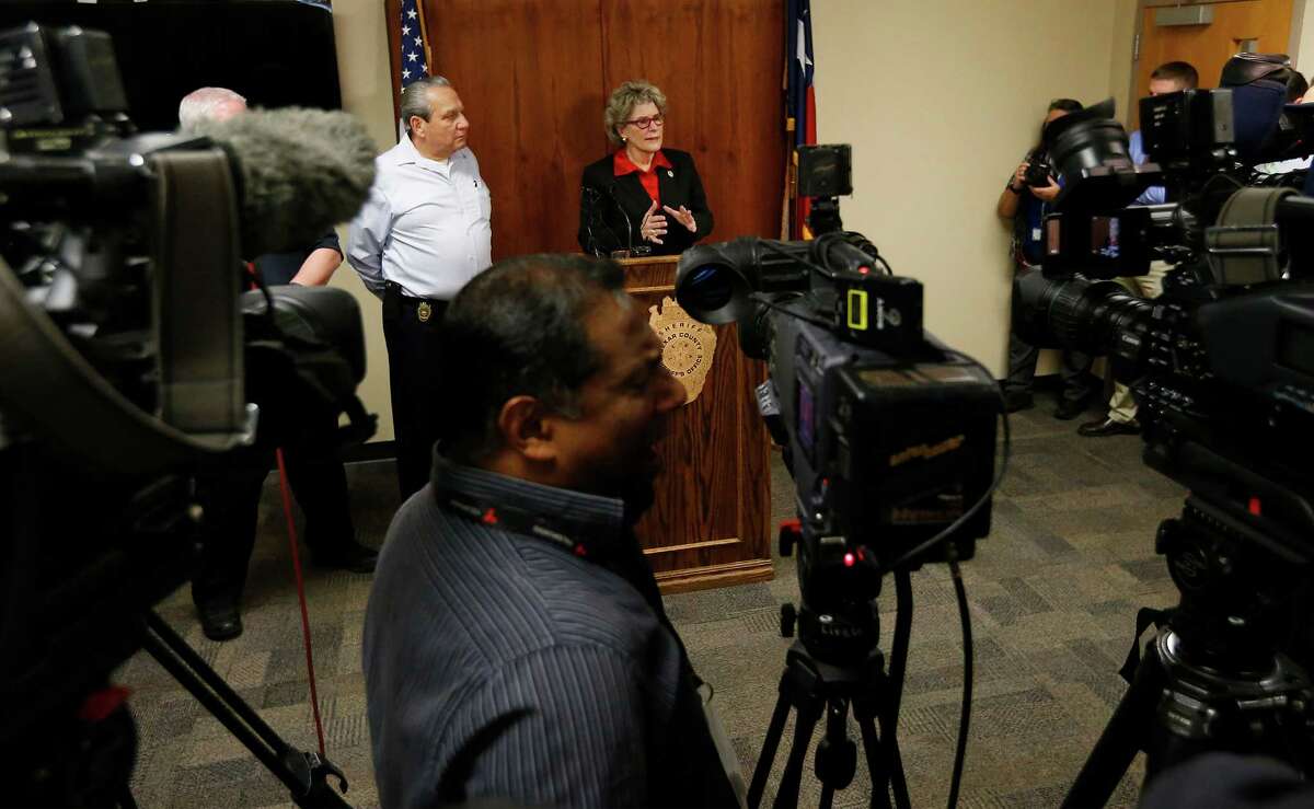 Bexar County Sheriff Susan Pamerleau announces in a press conference that a Bexar County grand jury on Wednesday, Dec. 9, 2015 declined to indict two sheriffâs deputies in the fatal shooting of a man in August in front of his parentsâ home. âAs a result of this decision, no criminal charges will be filed,â stated a news release issued late Wednesday by the Bexar County District Attorney's Office. Gilbert Flores, 41, was shot Aug. 28 outside the home on the far Northwest Side following a confrontation with Deputies Greg Vasquez and Robert Sanchez that lasted several minutes. âWhile we support the grand jury's decision to no-bill these deputies, it's important to recognize that there are no winners in this situation,â Pamerleau said at the press conference late in the afternoon. âA man lost his life, and for that, we are all saddened.â (Kin Man Hui/San Antonio Express-News)