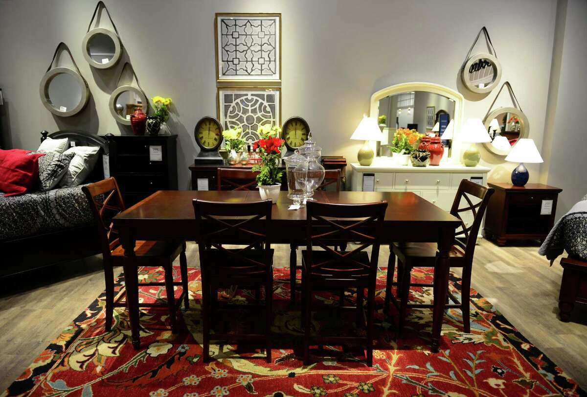 Zip lining above the furniture Jordan’s, owned by Warren Buffett