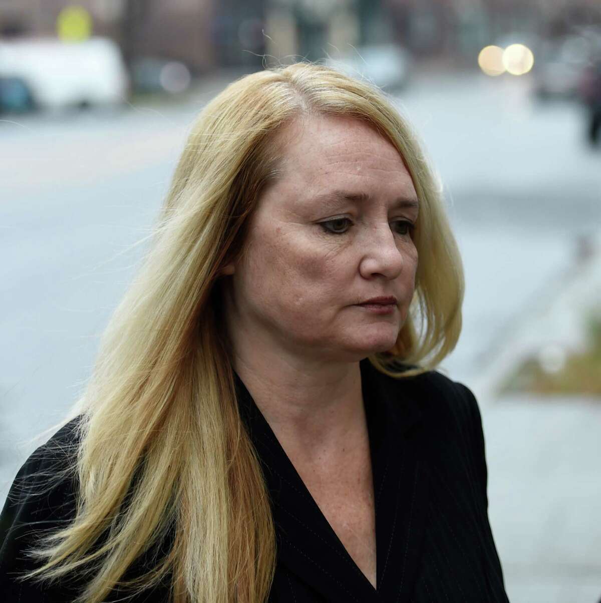 Mindy Wormuth arrives at Federal Court for sentencing Thursday morning Dec. 10, 2015 in Albany, N.Y. (Skip Dickstein/Times Union)