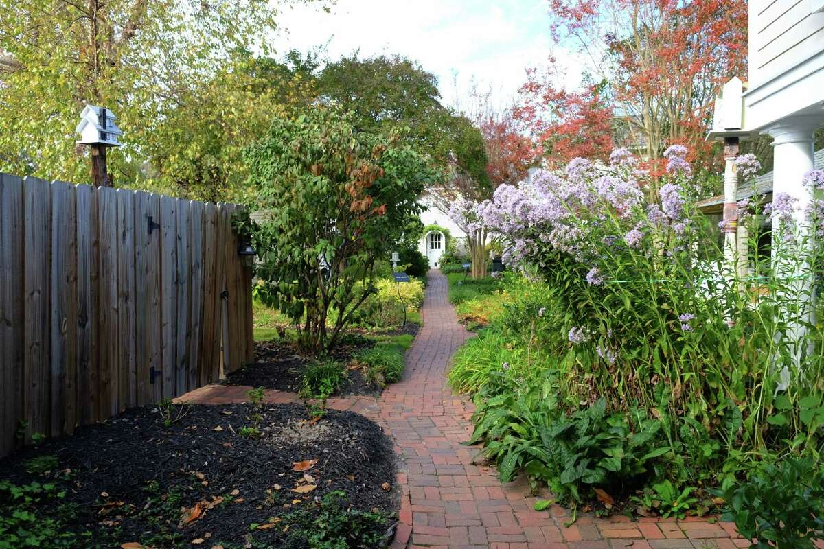 The garden at Hope and Glory Inn in Irvington, Virginia, is tranquil and serene.