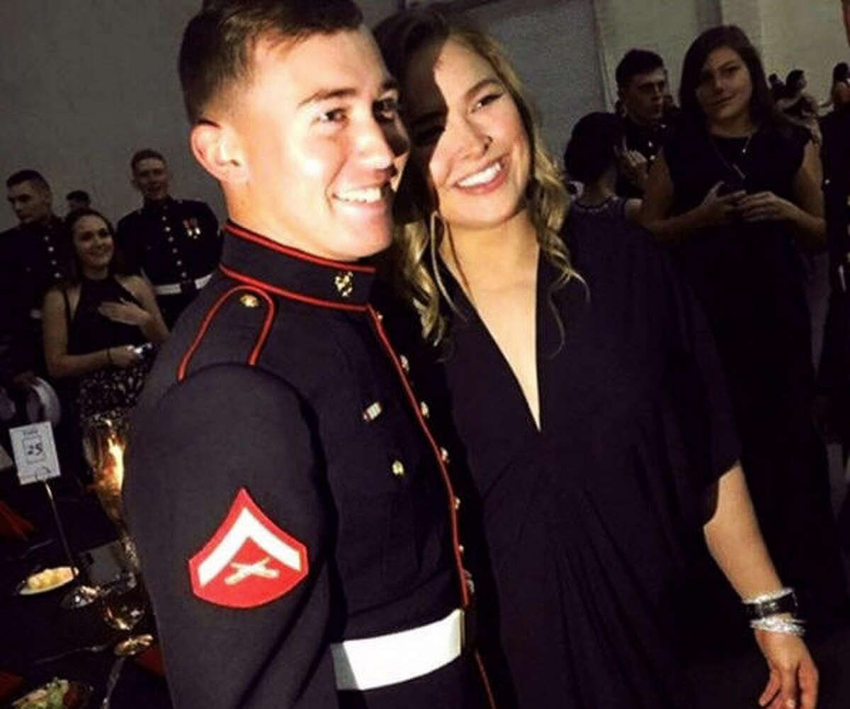 Ronda Rousey kept her promise and attended the Marine Corps Ball with Jarrod Haschert on Friday night in South Carolina.