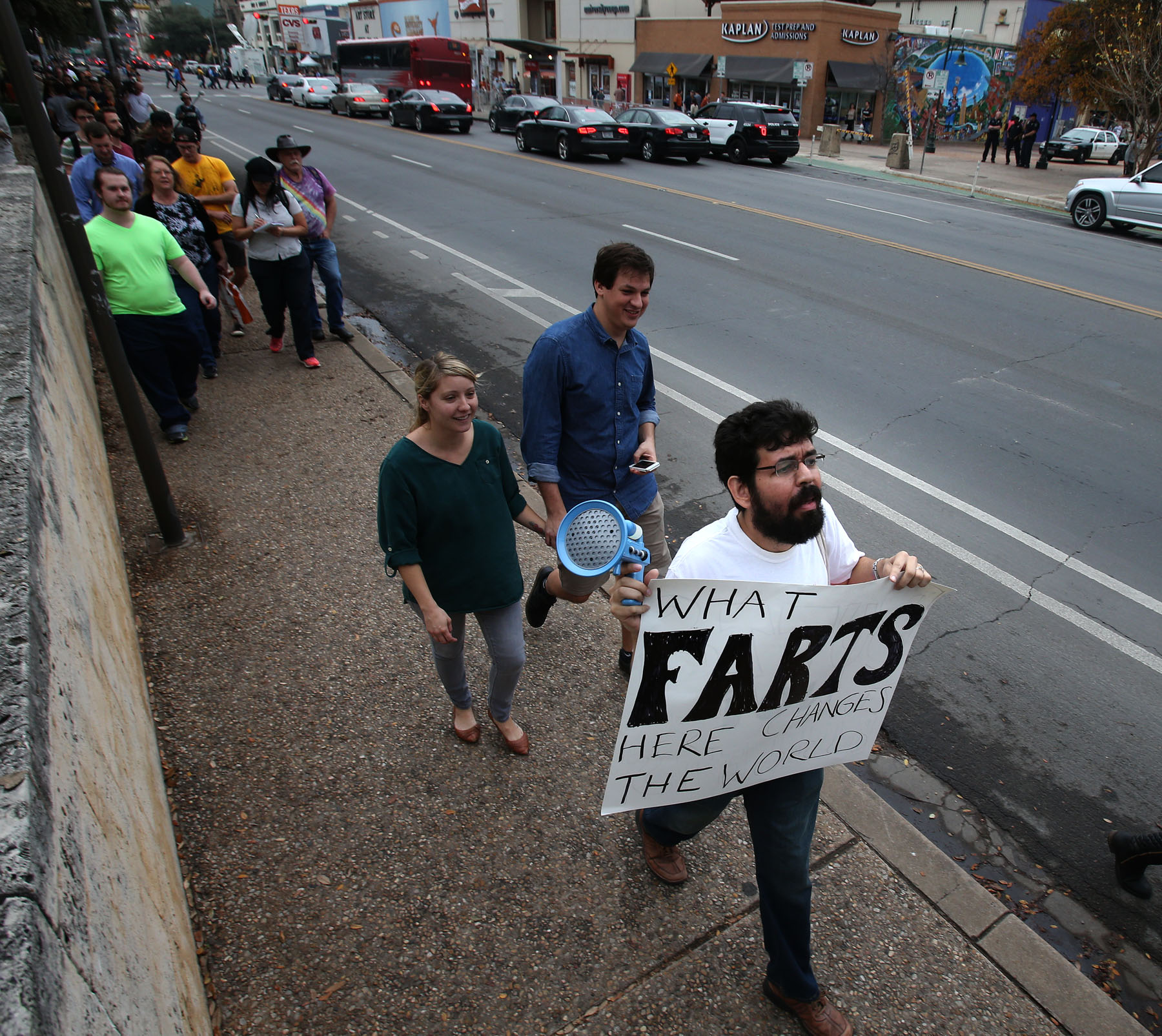 Austinites turn out in droves for antigun 'mass farting' protest