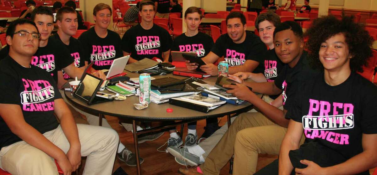 Tee-shirts with the motto, "Prep Fights Cancer," were sold at Fairfield Prep to raise money for this year's Pink Pledge campaign organized by the Norma Pfriem Breast Care Center.