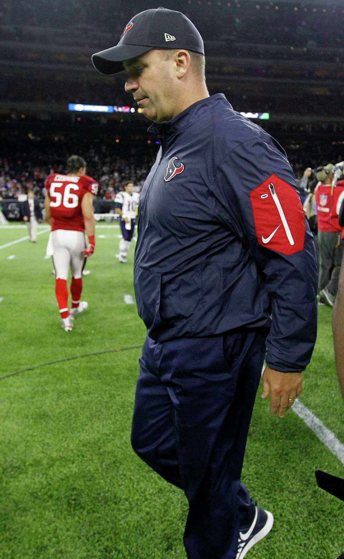 A disappointed Bill O'Brien leaves the field Sunday night before quickly turning the page to the Colts.
