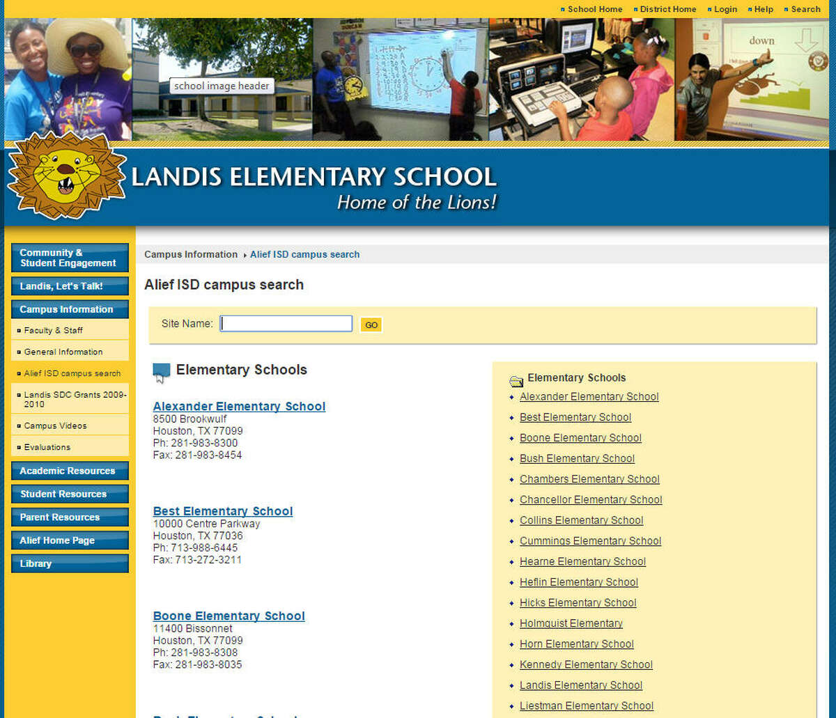 Landis Elementary Alief ISD Campus rated improvement required in 2015.