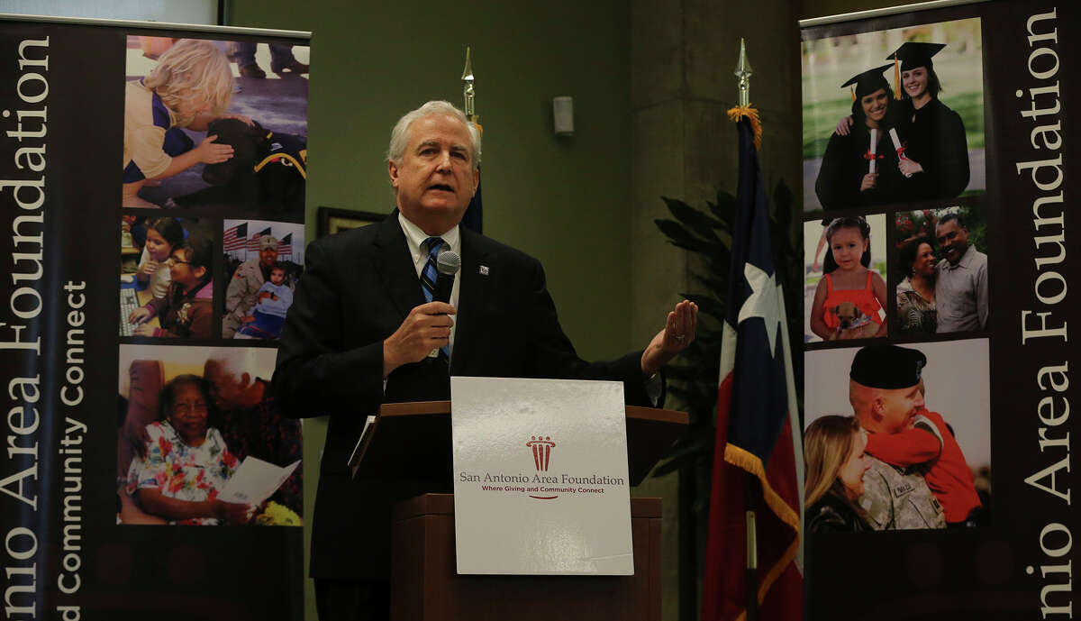 Dennis E. Noll, President and CEO of the San Antonio Area Foundation, speaks Tuesday December 15, 2015 during a press conference detailing a gift donated to the San Antonio Area Foundation by the estate of local cinema businessman and real estate entrepeneur John L. Santikos. The gift has an estimated value in excess of $605 million. Santikos gifted the bulk of his estate including his theater and real estate businesses. The donation will support a wide range of charitable programs in the area and will more than triple the community foundation's asset size.