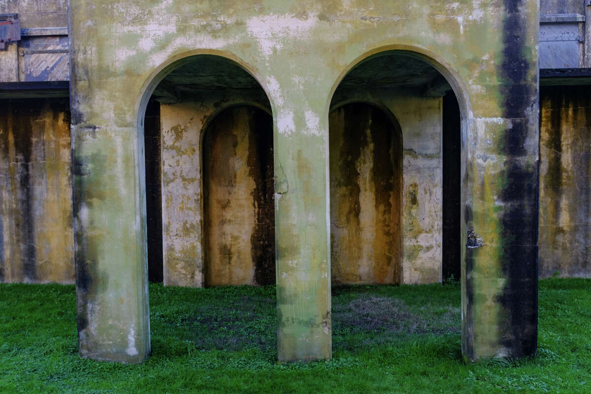 Columns holding up the command center of Battery Ord.
