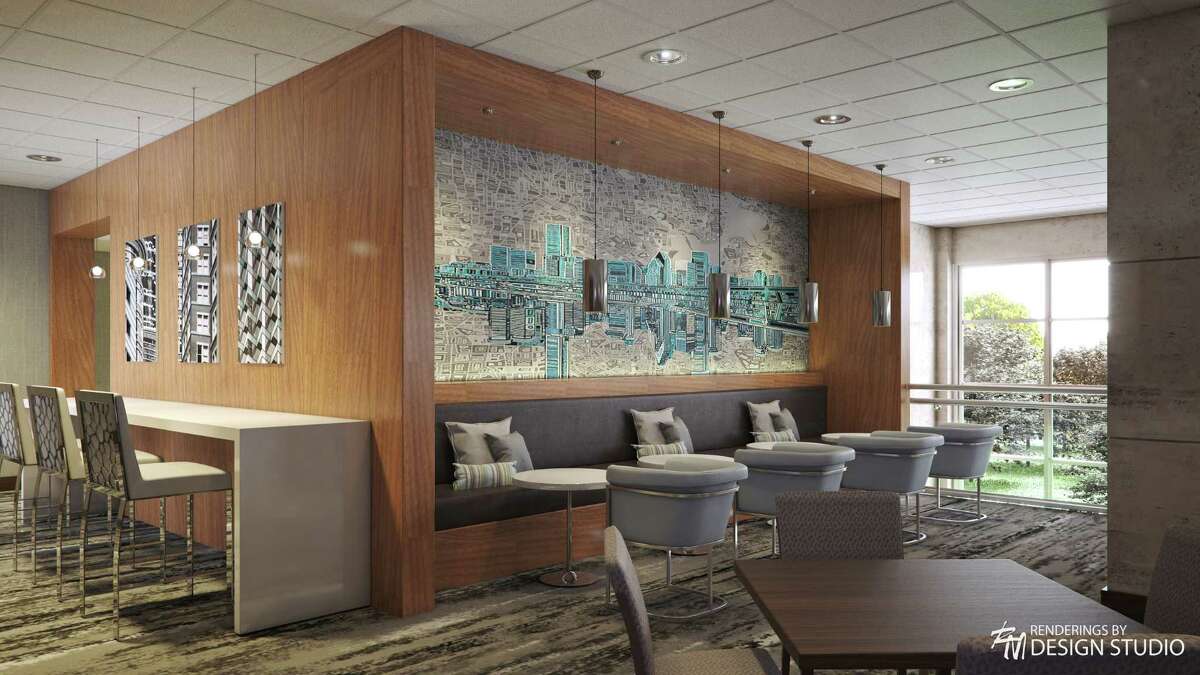 The DoubleTree Hotel & Suites Houston by the Galleria at 5353 Westheimer is undergoing a renovation. Paradigm Design Group is handling the design of the new spaces. Shown is the second floor lounge.
