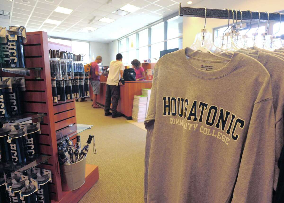 Students make purchases at the bookstore at Housatonic Community College in Bridgeport, Conn. Winter classes at HCC start on Monday, Dec. 28.