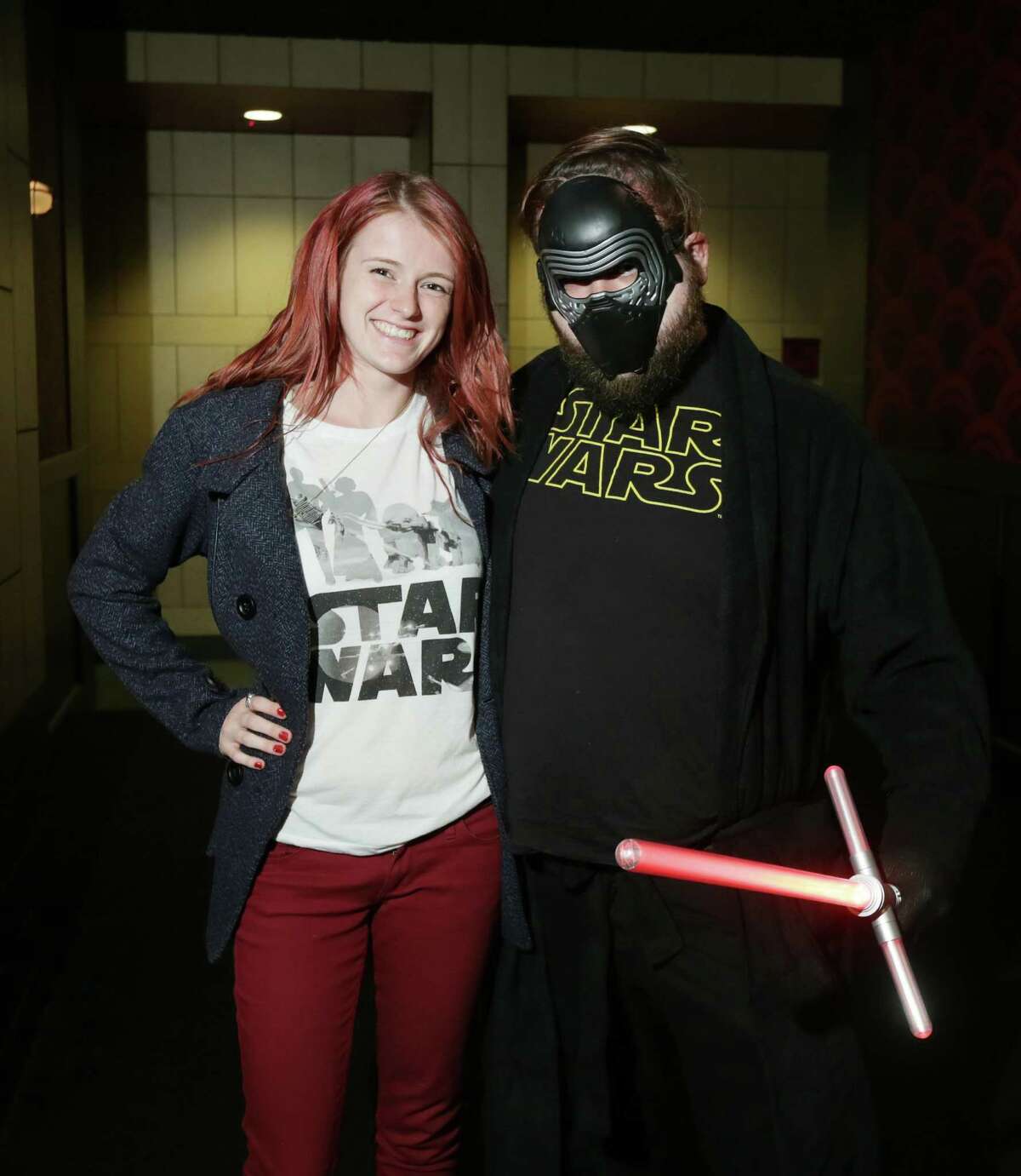 Fans at the opening of the film "Star Wars: The Force Awakens" on Dec. 17 at the Alamo Drafthouse in Houston.