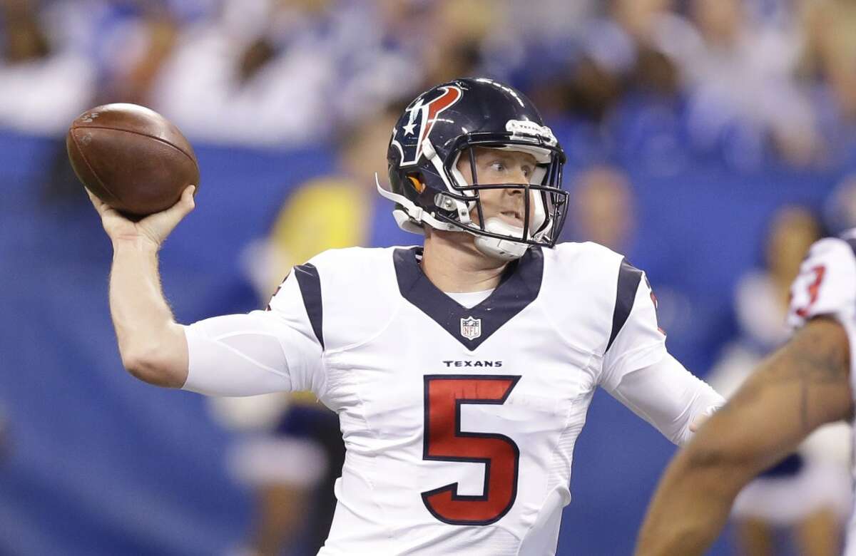 Next Man Up ... Again With Brandon Weeden, cut by the Dallas Cowboys in November, becoming the Texans’ fourth starting quarterback of the season, they will be AFC South champions Sunday. After a 2-5 start, the Texans beat Tennessee with Brian Hoyer under center, then returned from their bye week to stun the then-undefeated Bengals 10-6 in a Monday Night Football game in Cincinnati. After Hoyer suffered a concussion, the recently reclaimed T.J. Yates threw the winning touchdown pass against the Bengals, then presided over a victory against the Jets the following week. Hoyer returned as the Texans’ winning streak reached four with a pounding of the Saints, but two losses followed and they were trailing in Indianapolis when Yates went down with a torn ACL. Weeden pulled out the victory, the team’s first in Indianapolis, then earned a road win at Tennessee on Sunday.