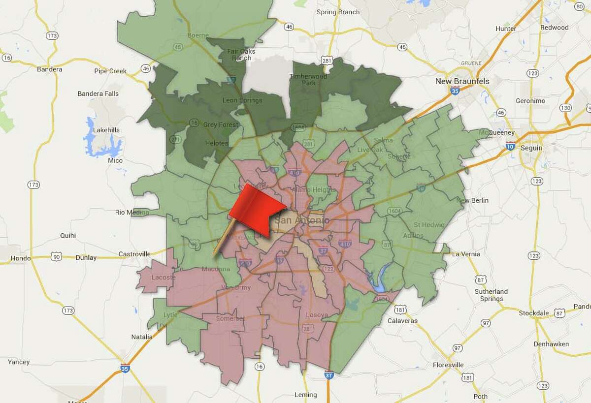 Map: Median household income in Bexar County by ZIP code