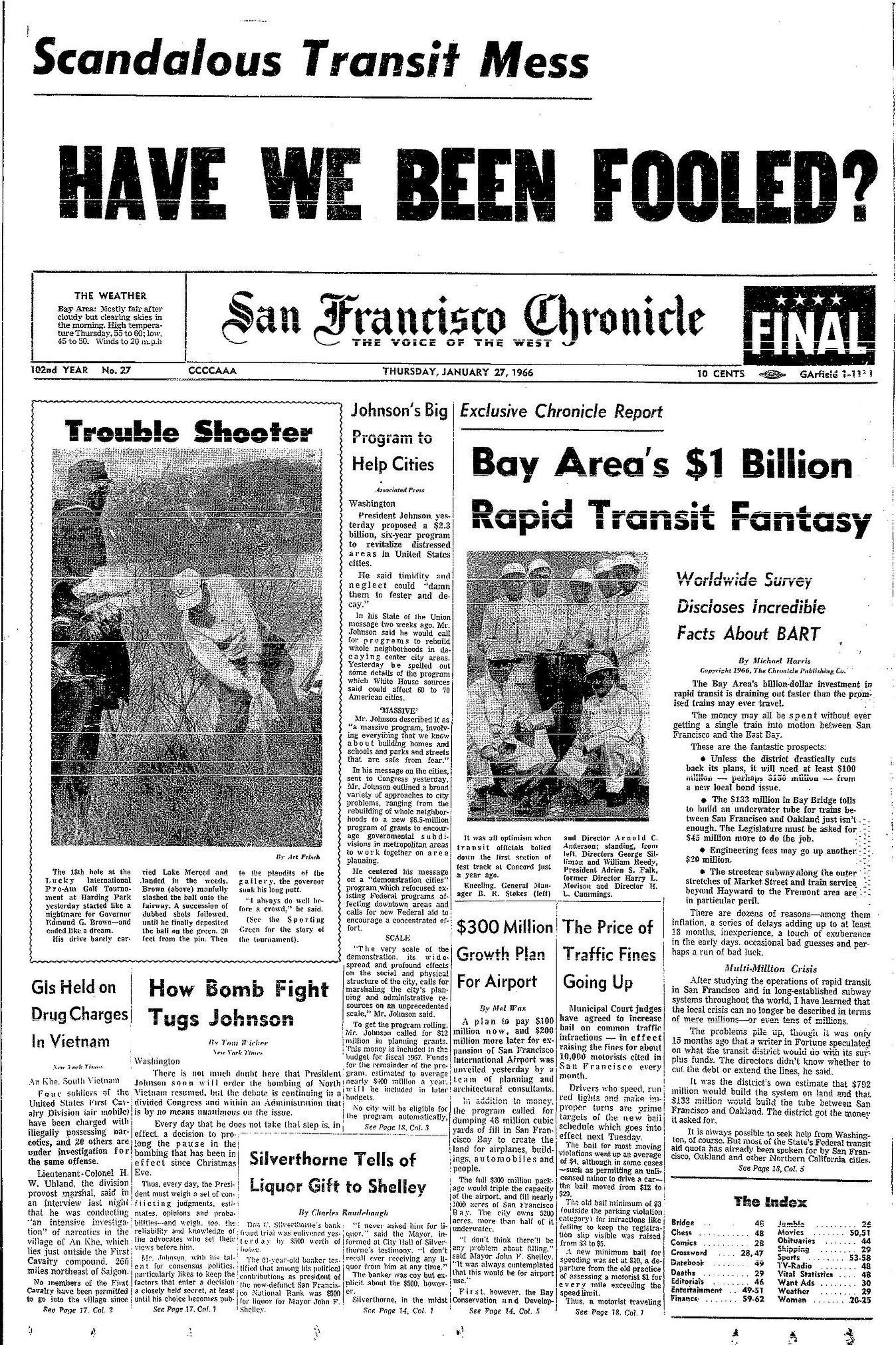 Chronicle Covers: When BART was called a $1 billion fantasy