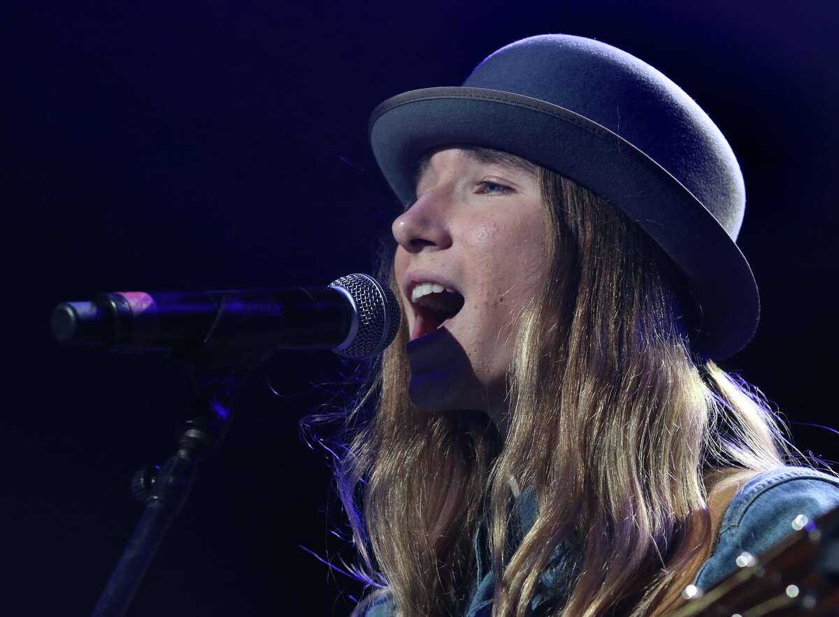 Sawyer Fredericks performs Saturday, June 6, 2015 at Saratoga Performing Arts Center. The sixteen year old from Fultonville, who recently beat the competition on NBC's The Voice, was the final performer at the FLY 92.3 Summer Jam. (Ed Burke / Special to the Times Union)