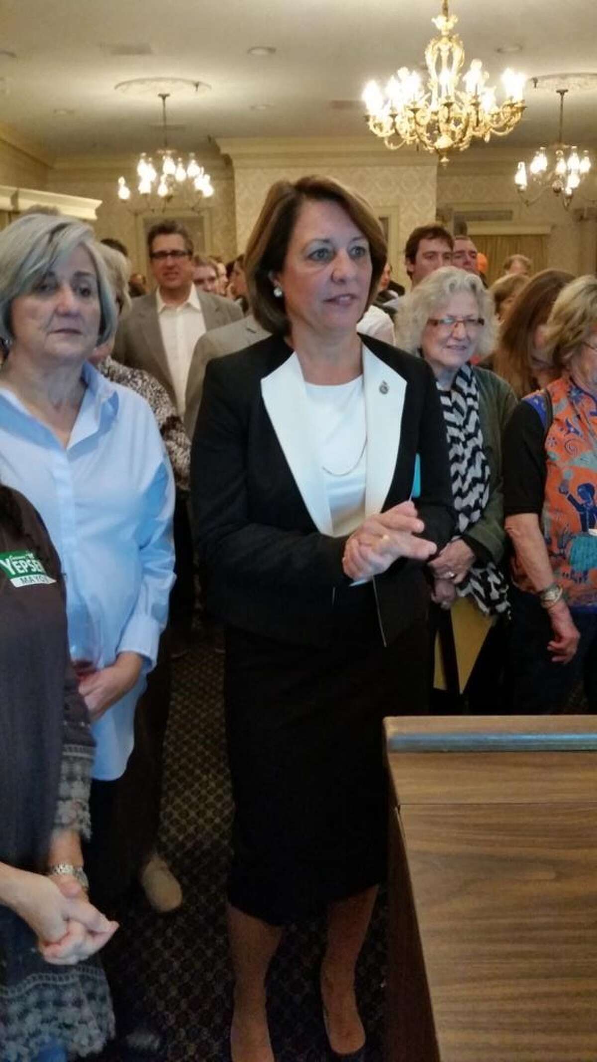 Saratoga Springs Mayor Joanne Yepsen on election night. (Dennis Yusko)
