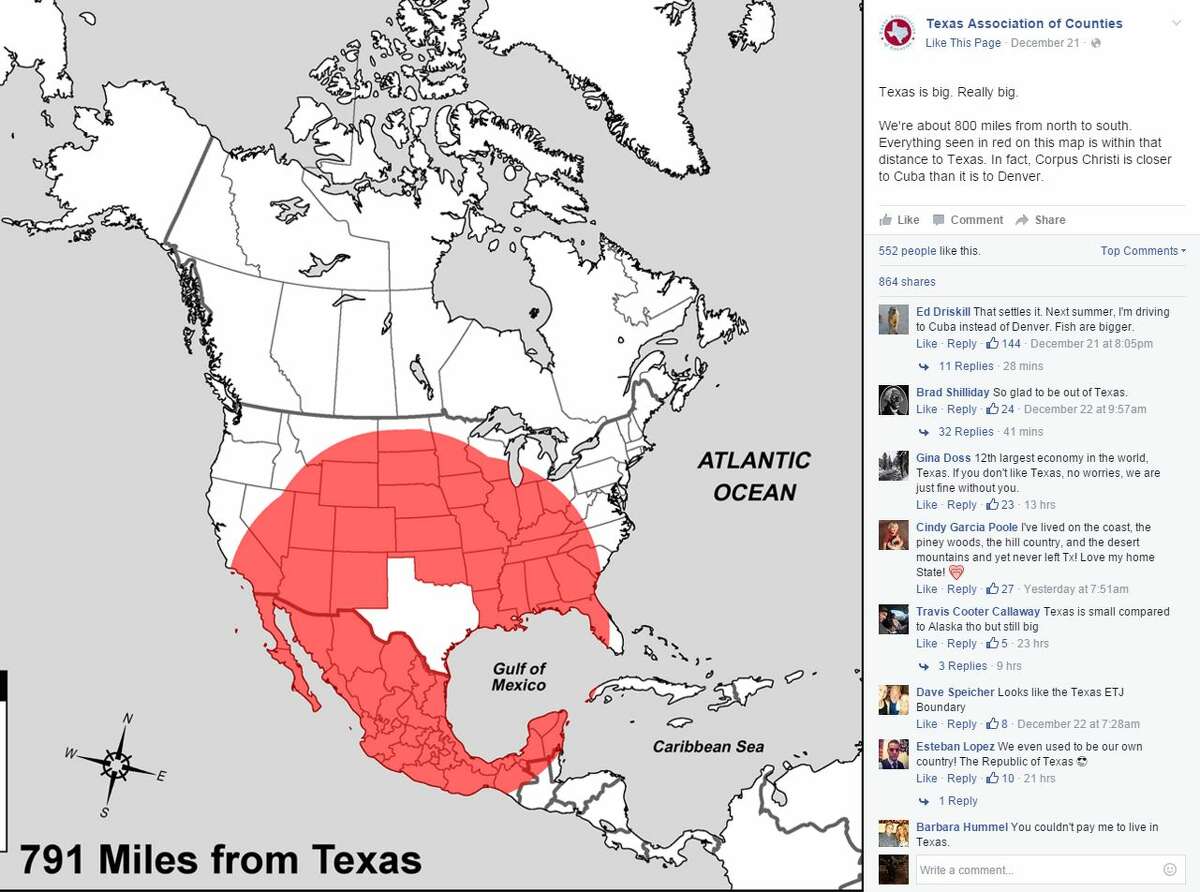 Map reminds everyone that Texas is still really, really big
