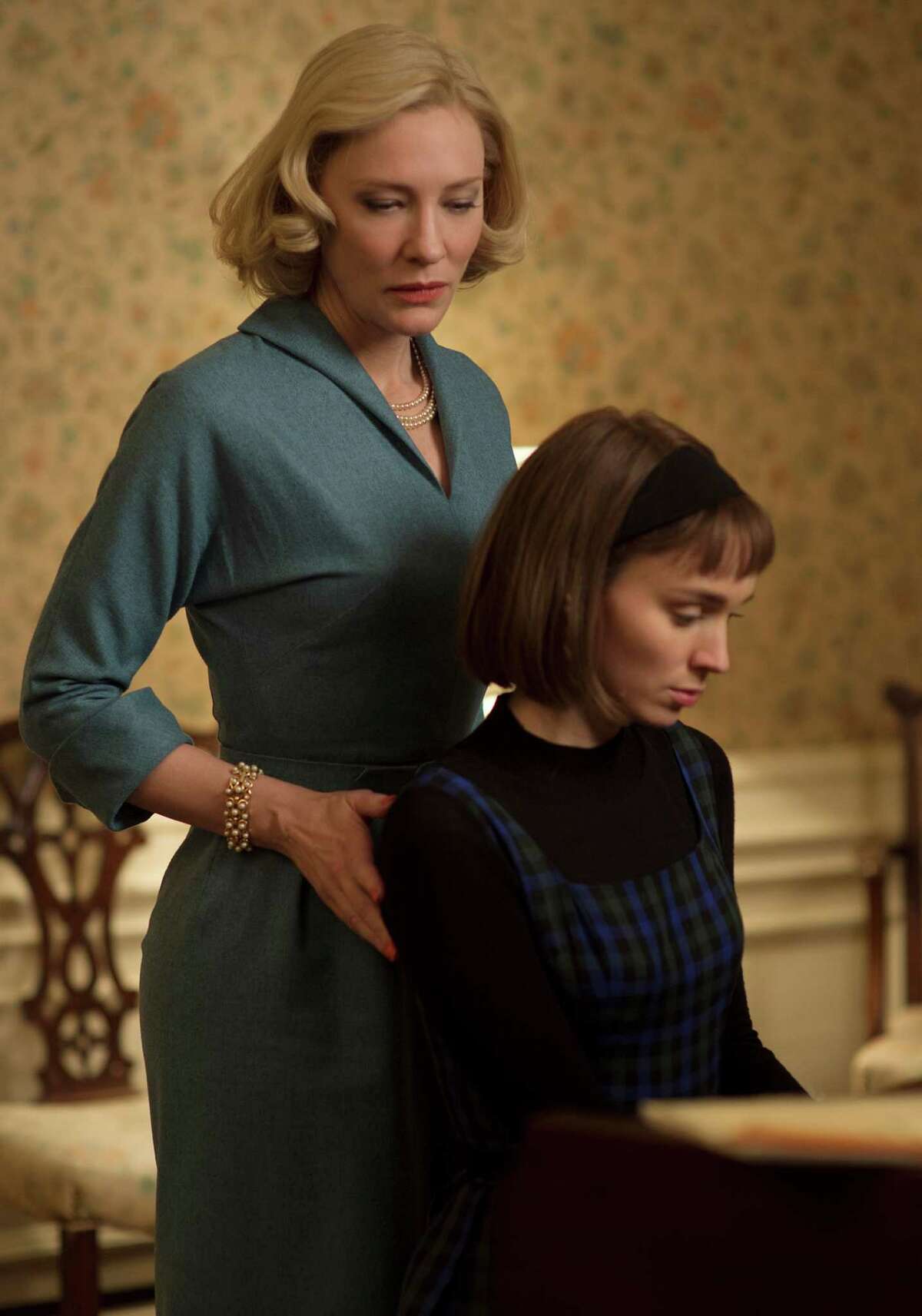 This photo provided by The Weinstein Company shows Cate Blanchett, left, and Rooney Mara in a scene from the film, "Carol." AP film writers Jake Coyle and Lindsey Bahr select their picks for the best movies of the year in 2015, including "Ex Machina," âCarol,â "Kumiko, The Treasure Hunter," âSpotlight,â and others. (Wilson Webb/The Weinstein Company via AP)