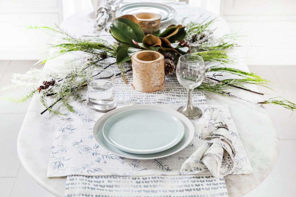 Houston designer creates a line of wintry tabletop linens