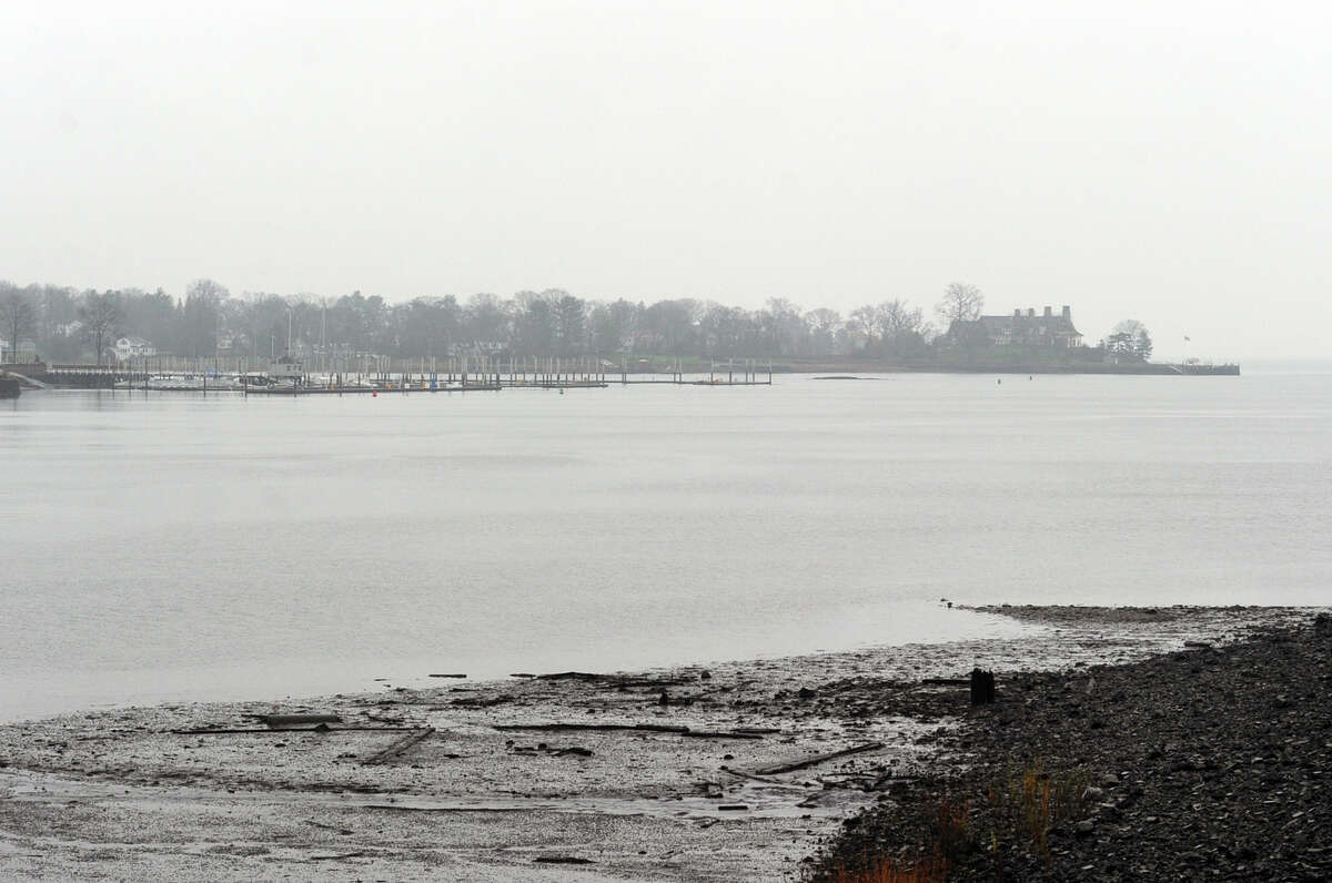 Cos Cob Harbor during low-tide in Greenwich, Conn., Wednesday, Dec. 23, 2015. A $3 million project to dredge the lower Mianus River at Cos Cob Harbor depends on resolution of a dispute over The U.S. Army Corps of Engineers’ plan to continue dumping dredged material in Long Island Sound.