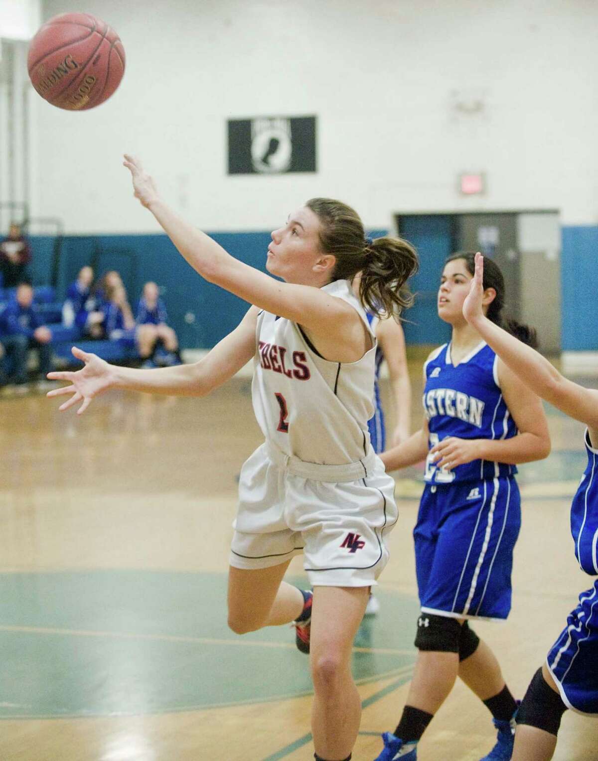 New Fairfield High School vs Bristol Eastern High School in the Greater Danbury News-Times Holiday Festival girls basketball tournament played at the Danbury War Memorial. Monday, Dec. 28, 2015