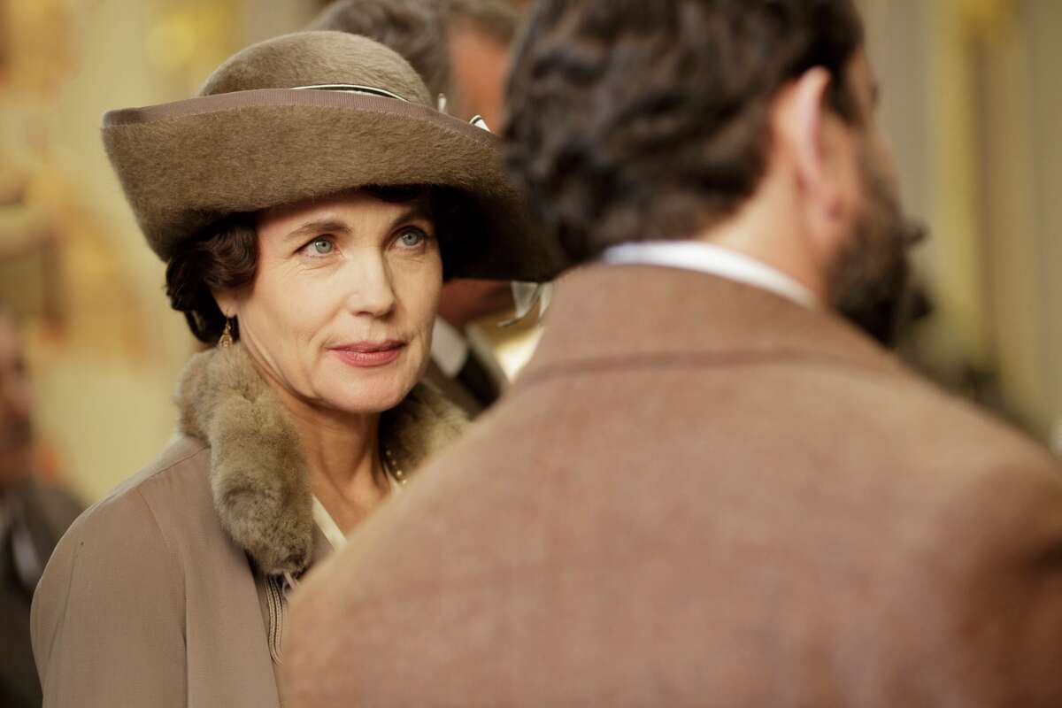 Elizabeth McGovern as Cora, Countess of Grantham and Rick Bacon as Mr. Henderson in the final season of "Downton Abbey."
