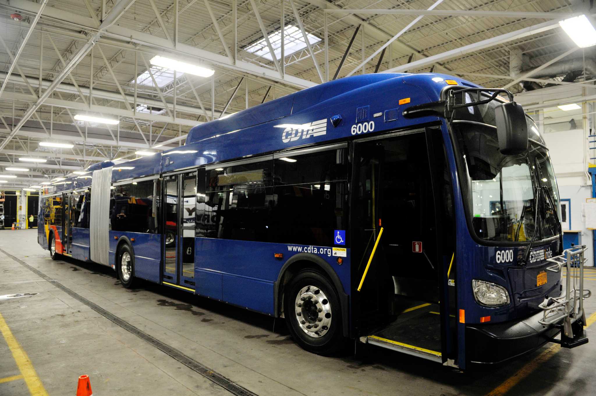 CDTA shows off new articulated buses