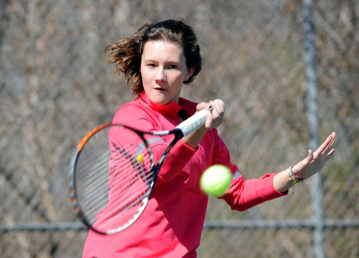 Westhill High School tennis captain Lilia Kozyuk photographed at the school April 1, 2010.