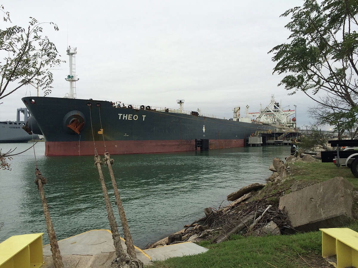 The Theo T tanker left Corpus Christi on Thursday with a U.S. crude oil cargo. The vessel is operated by Greece-based Ionia Management.