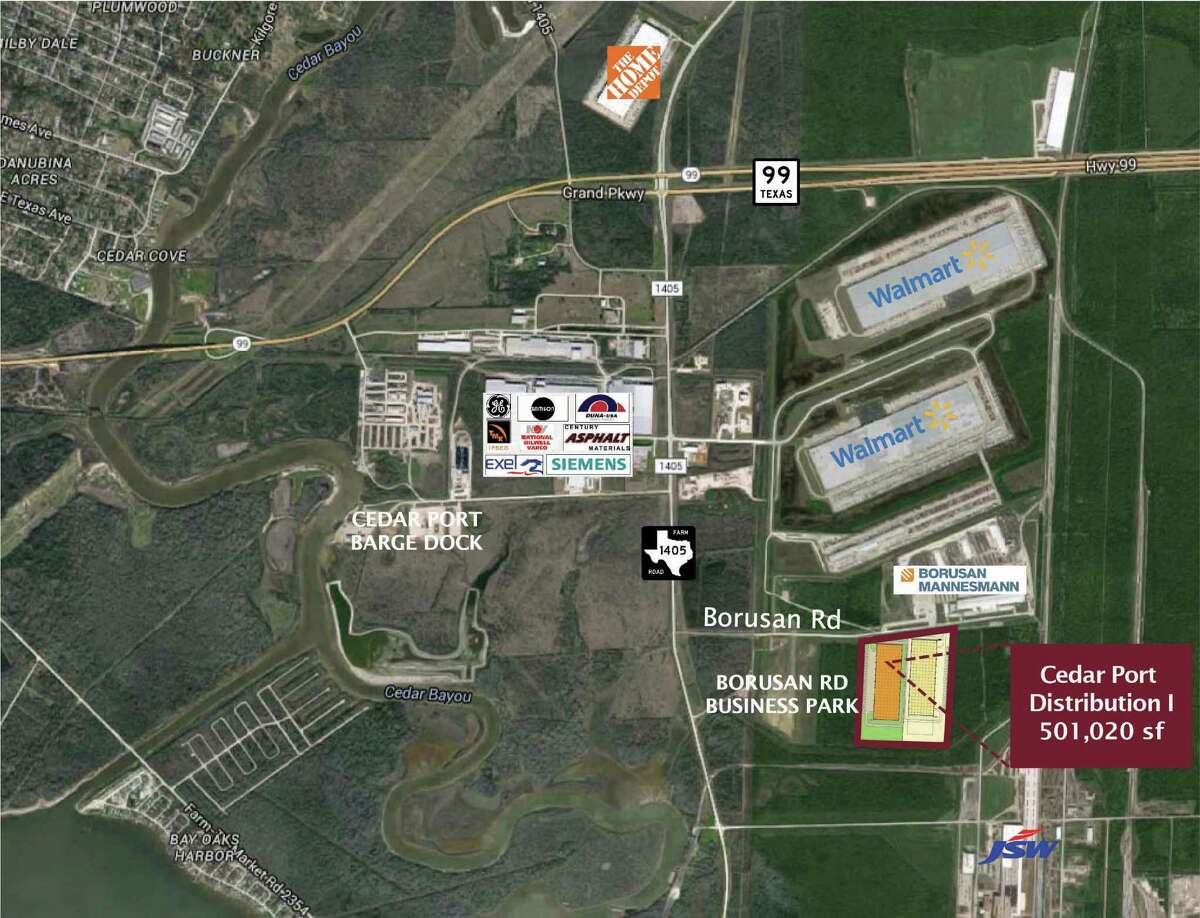 Clay Development & Construction has purchased nearly 80 acres on Borusan Road and FM 1405 in the Cedar Port Industrial Park in Baytown to develop Cedar Port Distribution Park. Three rail-served, dock-high distribution facilities containing 1.5 million square feet will be built on the site.