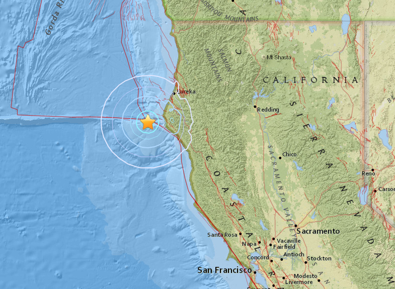 Magnitude-4.5 earthquake strikes off California coast